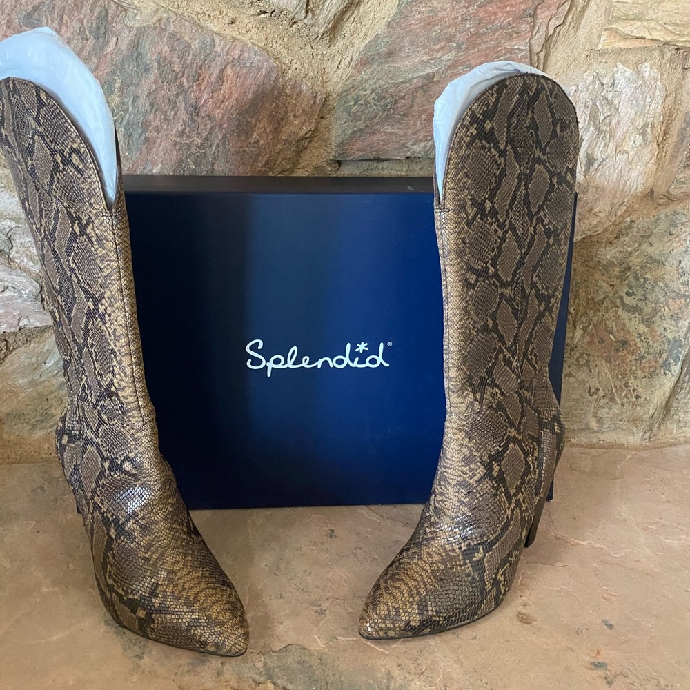 Splendid Palmer brown snakeskin boots